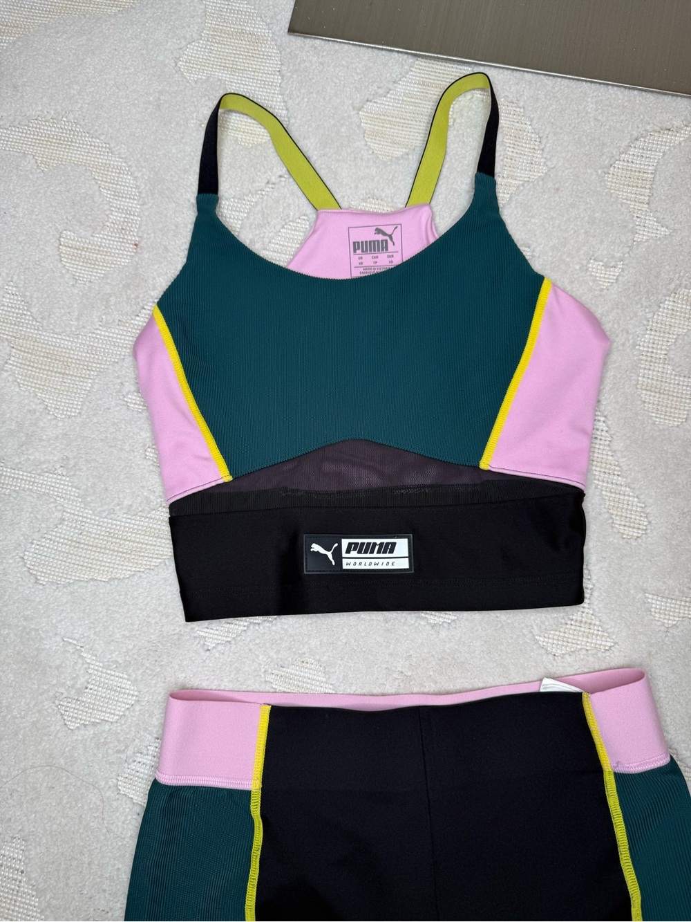 Puma Teal Pink Black Colorblock Active Set - Picture 4 of 5